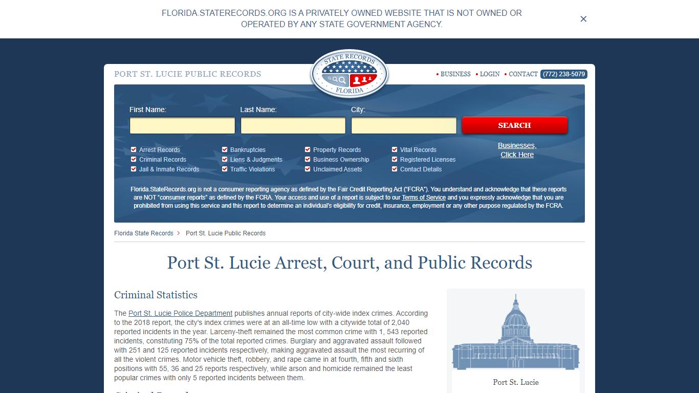Port St. Lucie Arrest and Public Records | Florida.StateRecords.org
